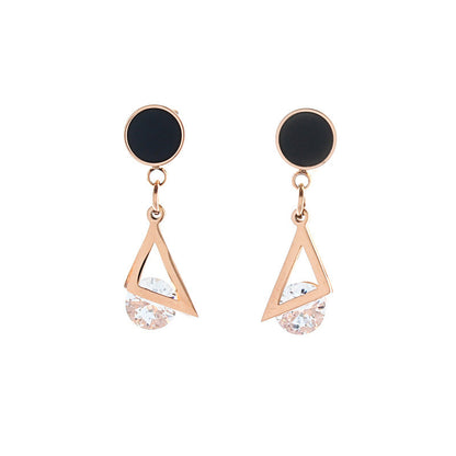 Geometric Double Triangle Stud Earrings