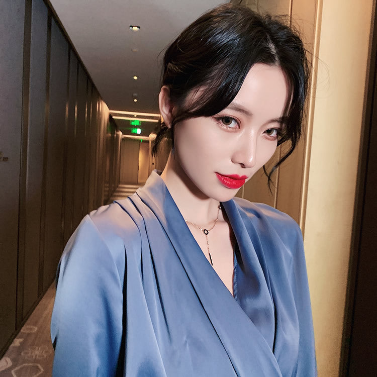 Women's alphabet titanium steel necklace