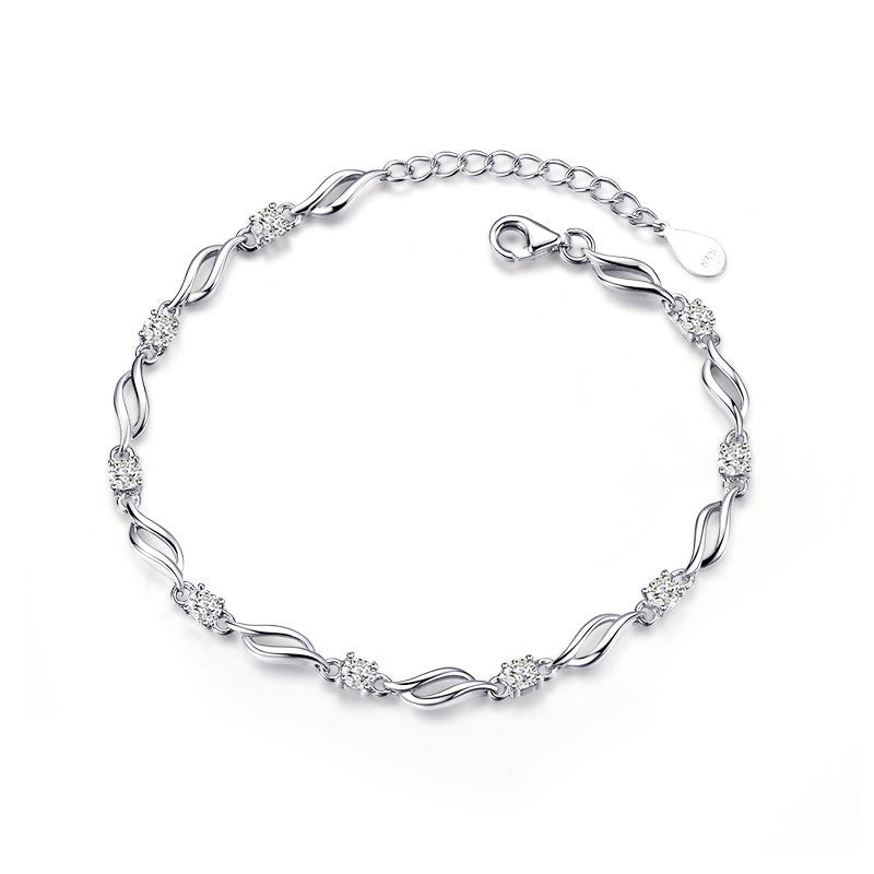 925 Sterling silver crystal love bracelet