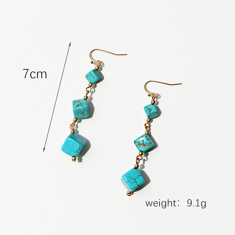 European And American Retro Geometric Square Women's Large Earrings