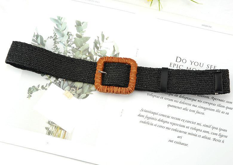 Fashion All-match Literary Fan Cotton And Linen Wide Girdle