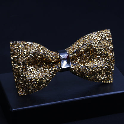 Fashionable Men's Shiny Diamond Bow Tie