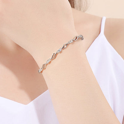 925 Sterling silver crystal love bracelet