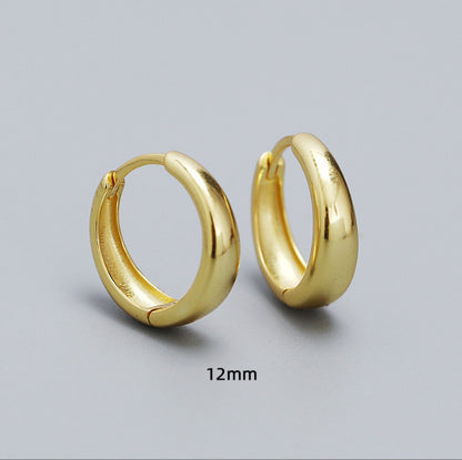 S925 Sterling Silver Wide Face Personalized Simple Bracelet Earrings