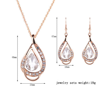 Two-piece retro fashion earrings necklace