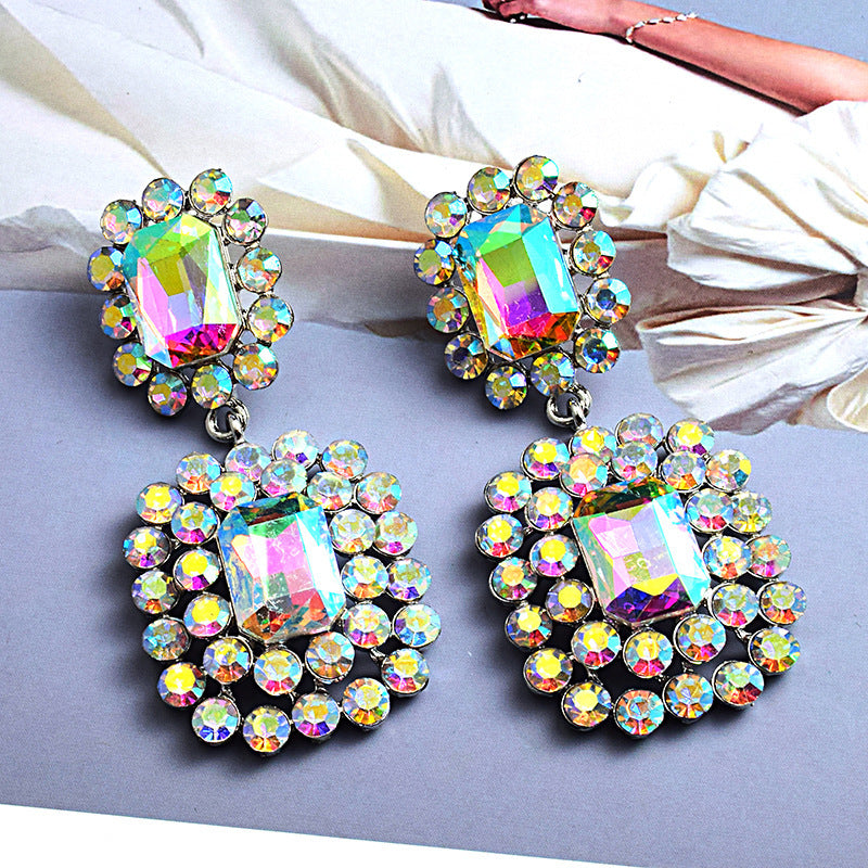 Fashion Earrings Diamond-studded Round Geometric Accessories