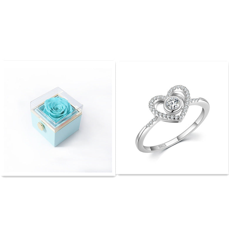 S925 Sterling Silver Love Full Diamond Ring