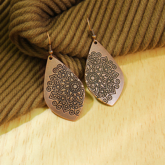 Retro Women's Fashion Personalized Printed Earrings