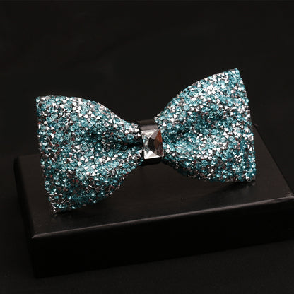 Fashionable Men's Shiny Diamond Bow Tie