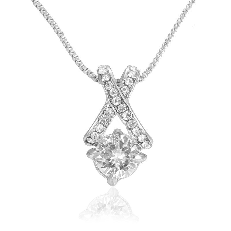 Three-dimensional Cross Necklace Earring Set