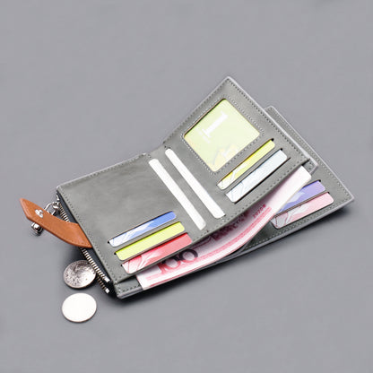 Men's Button Short Wallet Oxford Cloth Large Capacity Canvas Wallet