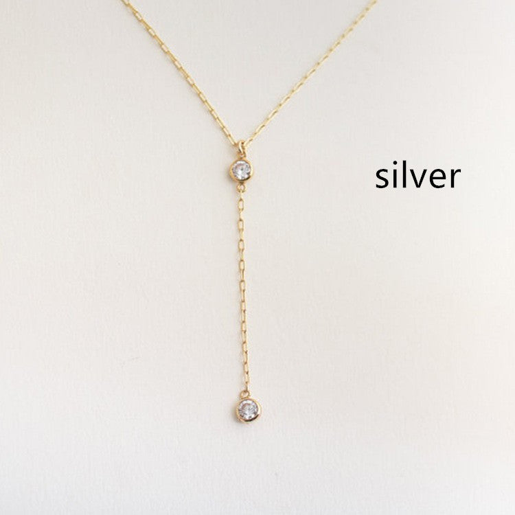 Fashion Simple Rhinestone Ball Pendant Necklace For Women