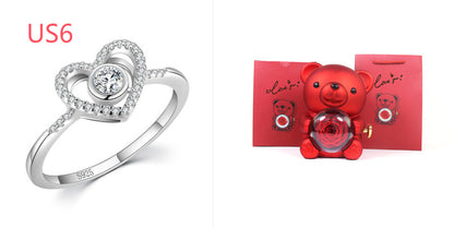 S925 Sterling Silver Love Full Diamond Ring