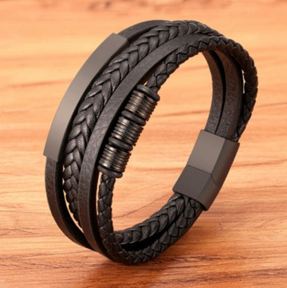 Men's Hand-woven Multilayer Leather Bracelet