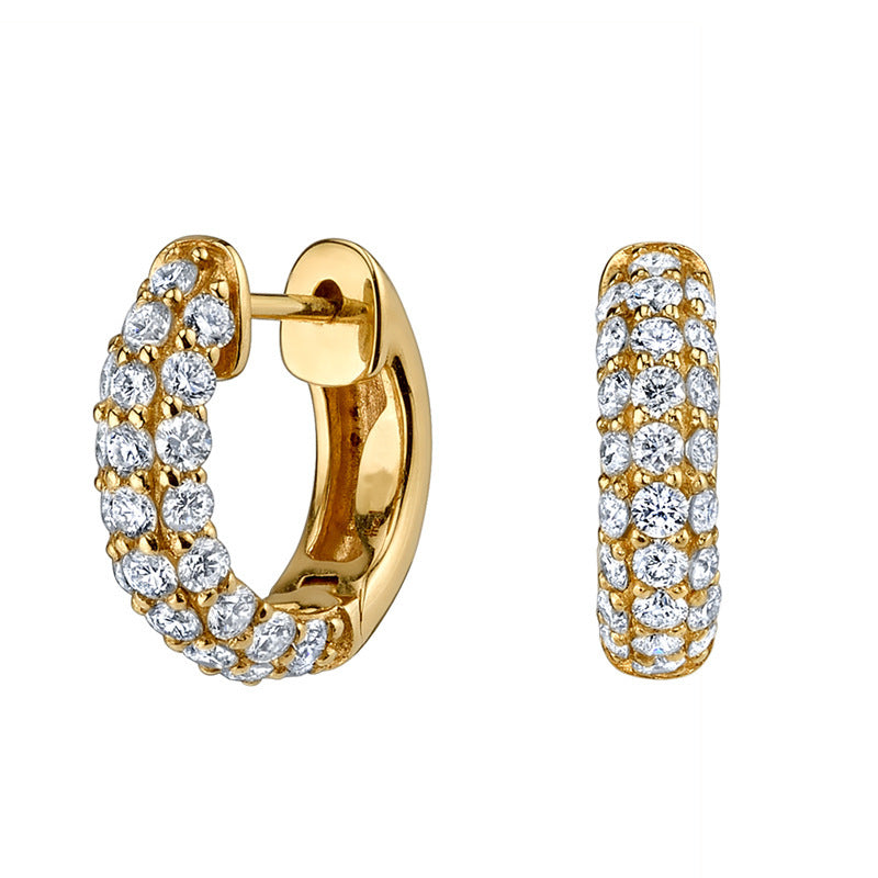 European And American Golden Geometric Circle Earrings