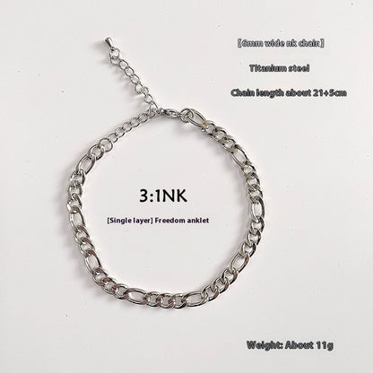 Lasting Elegance: Modern Titanium Steel Anklets - A sophisticated touch to every look!