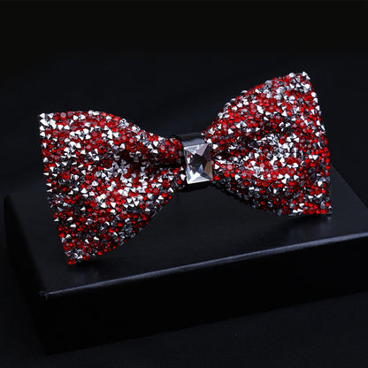 Fashionable Men's Shiny Diamond Bow Tie