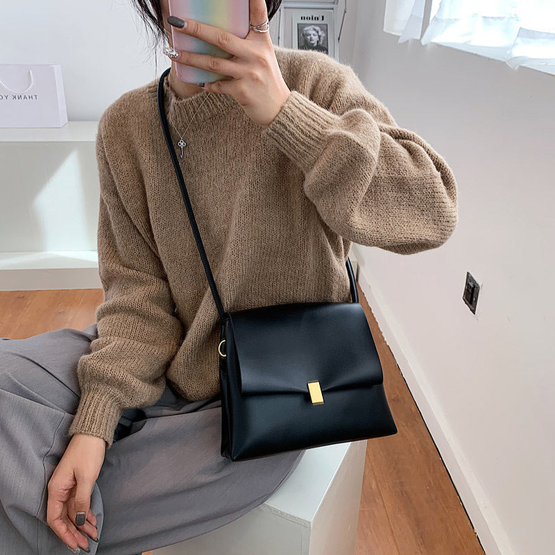 Nischendesign-Tasche für Frauen neue Mode Winter Retro weiches Leder Mode Internet beliebte Allgleiches Umhängetasche Messenger Bag