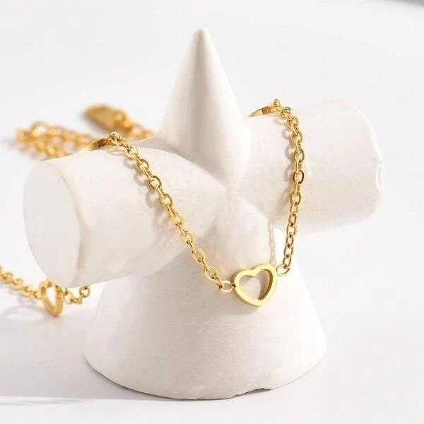 All-match Beach Foot Ornaments Simple Personality Hollowed Heart Shape