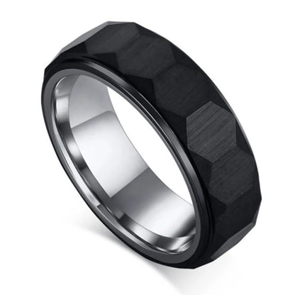 Men's New Batch Flower Room Black Tungsten Steel Ring