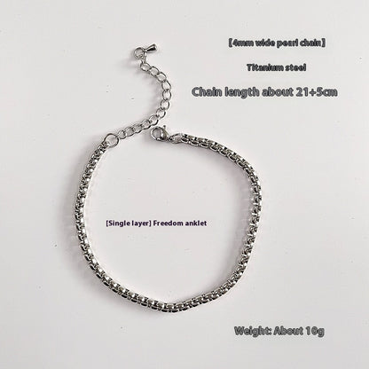 Lasting Elegance: Modern Titanium Steel Anklets - A sophisticated touch to every look!