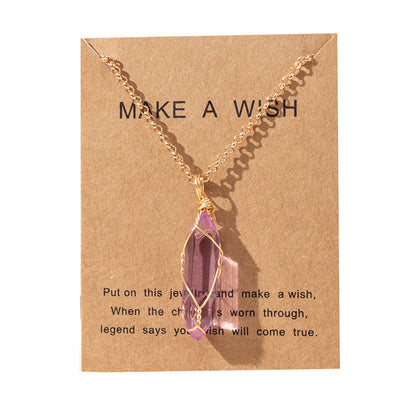 Men's And Women's Fashion Simple Copper Wire Hexagon Prism Necklace