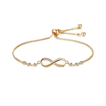 S925 Silver Infinite Loop 8-word Diamond Bracelet