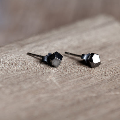 Oxidation Black Fashion Three-dimensional Geometric Earrings