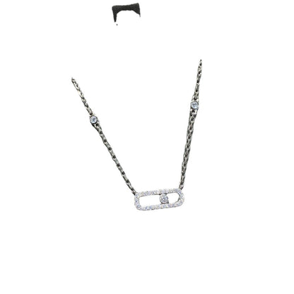 Rose Gold Simple Mobile Single Diamond Full Diamond Necklace