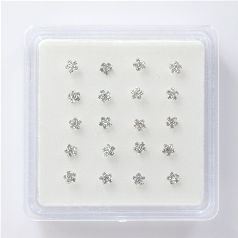 Colorful Spot Drill Flower Shape Nose Stud