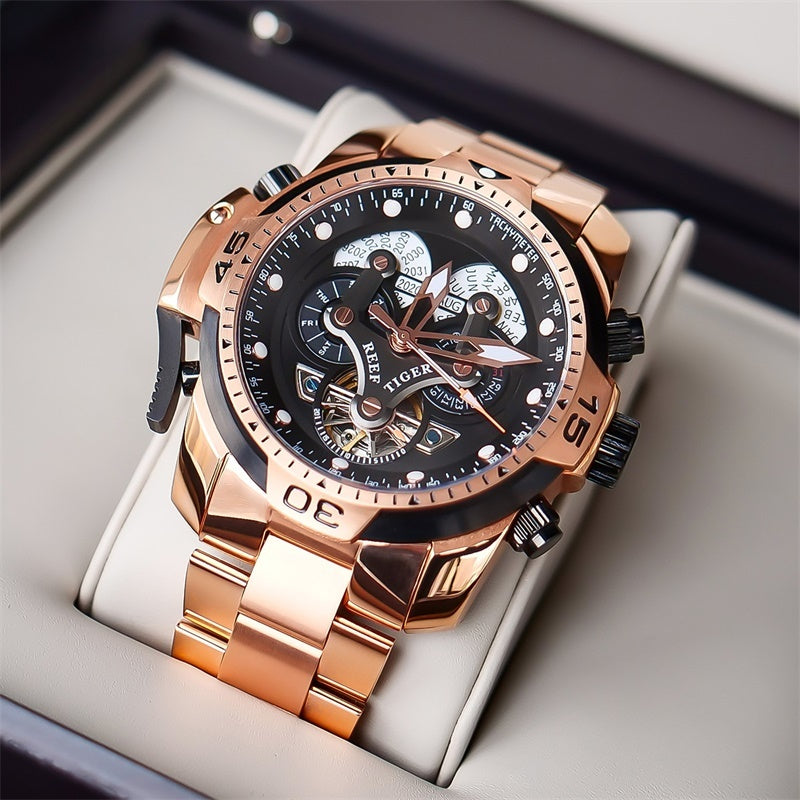 REEF TIGER Men's Mechanical Watch - Stylish and Durable Design with Waterproof and Strong Luminous Features