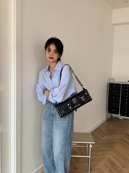 حقيبة كتف طويلة متعددة الجيوب بتصميم خاص