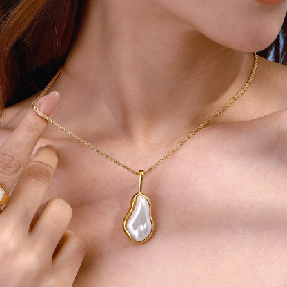 Stainless Steel Pearl Necklace Female Niche