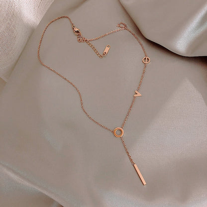 Women's alphabet titanium steel necklace