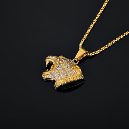 Leopard Head Pendant Stainless Steel Vacuum Plating