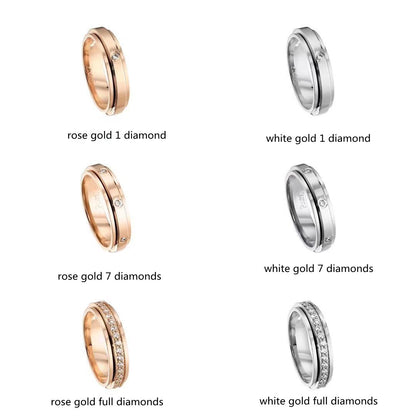 Gypsophila Ring Single 7 Diamonds Full Rotation