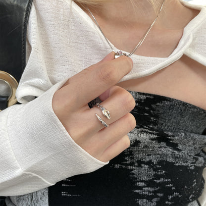 Vintage Ring With Snake Rose Design