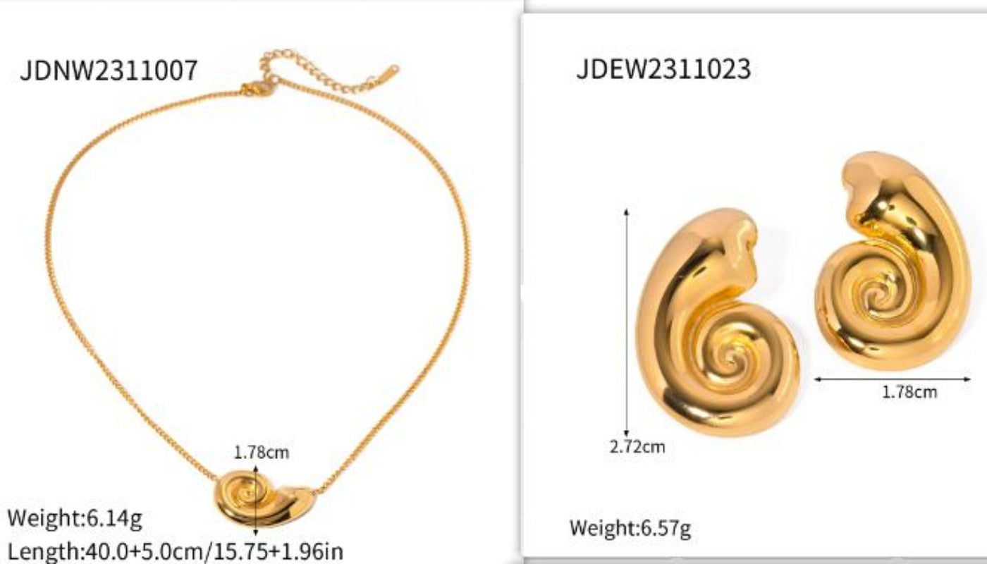 18K Gold Stainless Steel Conch Spiral Hoop High-grade Earrings Earring Ornament Women