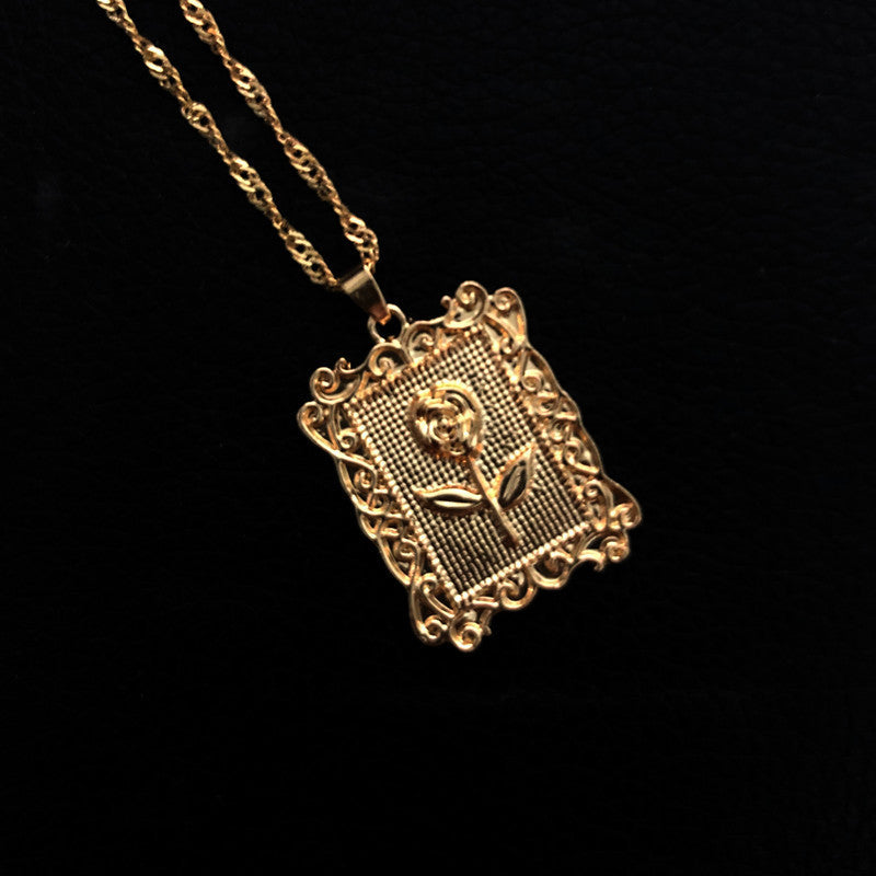 Bohemia Portrait Alloy Gold Coin Pendant