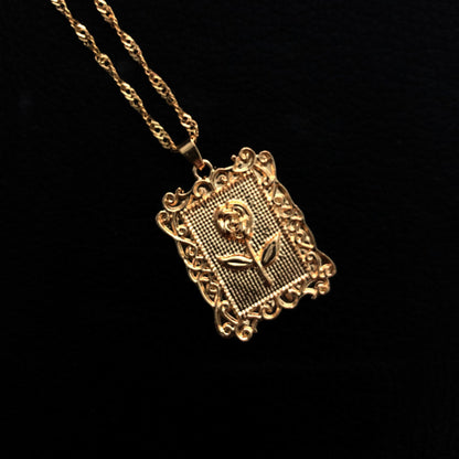 Bohemia Portrait Alloy Gold Coin Pendant