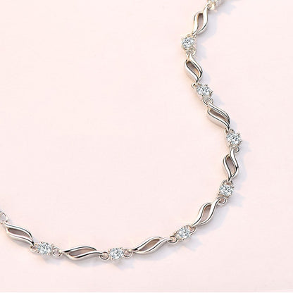 925 Sterling silver crystal love bracelet