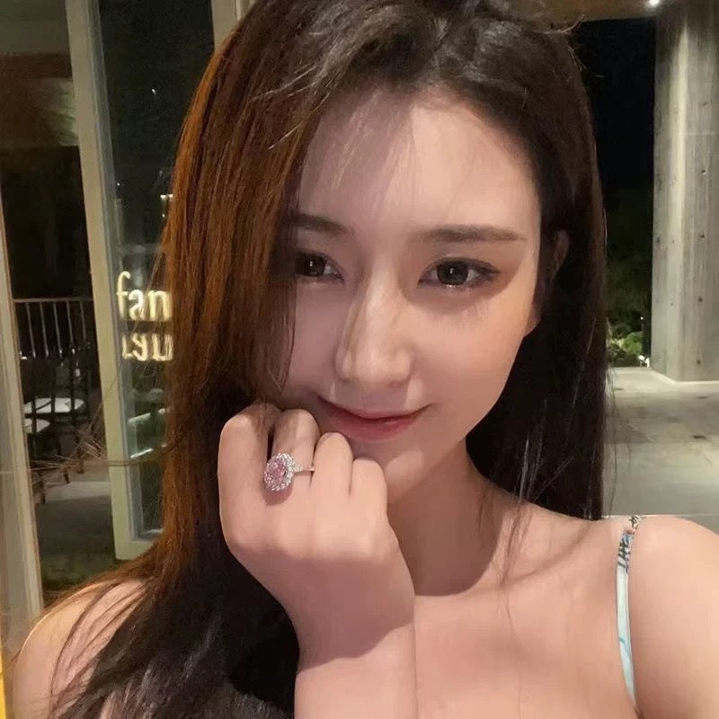 Big Diamond Ring Female Opening Adjustable Tide Little Finger Ring