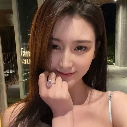 Big Diamond Ring Female Opening Adjustable Tide Little Finger Ring