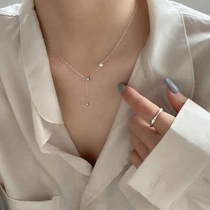 Double-layer Pearl Camellia Necklace