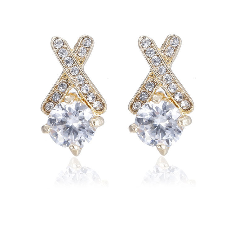 Three-dimensional Cross Necklace Earring Set