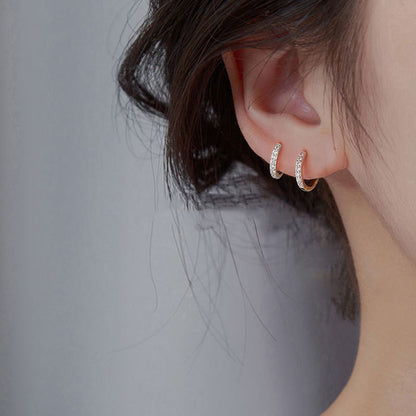 Women's Fashion Temperament Silver Earrings Buckle