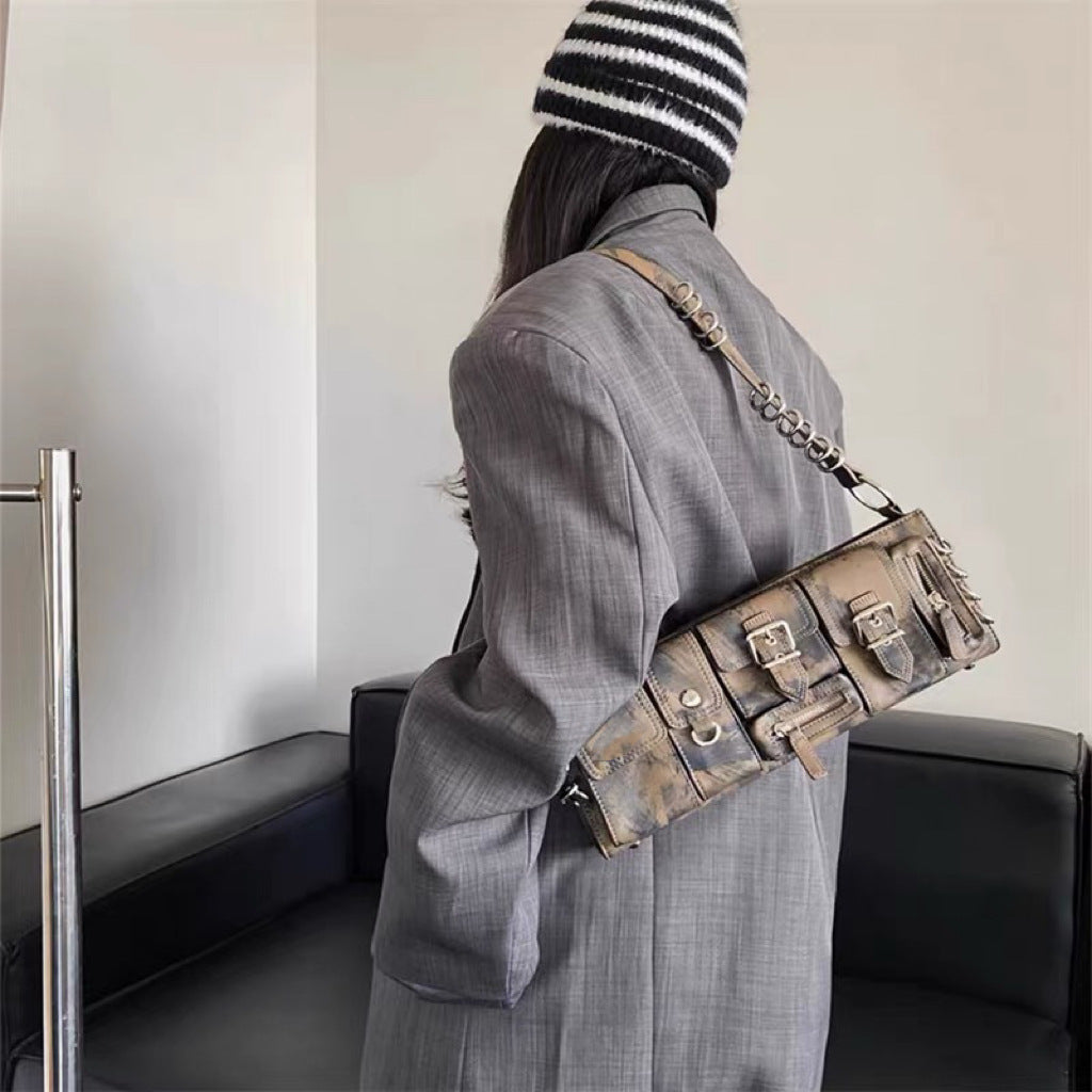 حقيبة كتف طويلة متعددة الجيوب بتصميم خاص