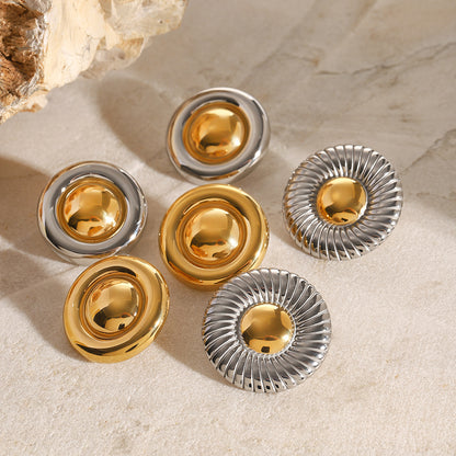 Stainless Steel Exaggerated Threaded Earrings