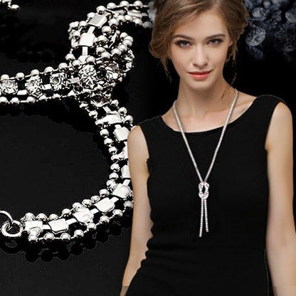 Retro decorative necklace women sweater chain summer dress