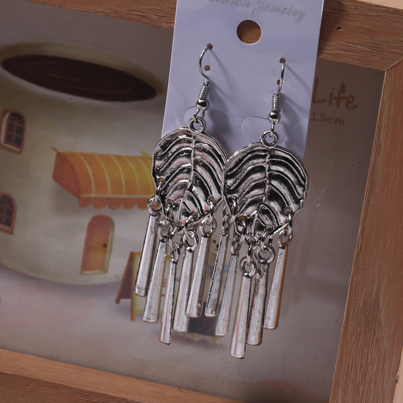 Ethnic Minorities Ornament Tibetan Classical Retro Miao Silver Earrings Eardrops
